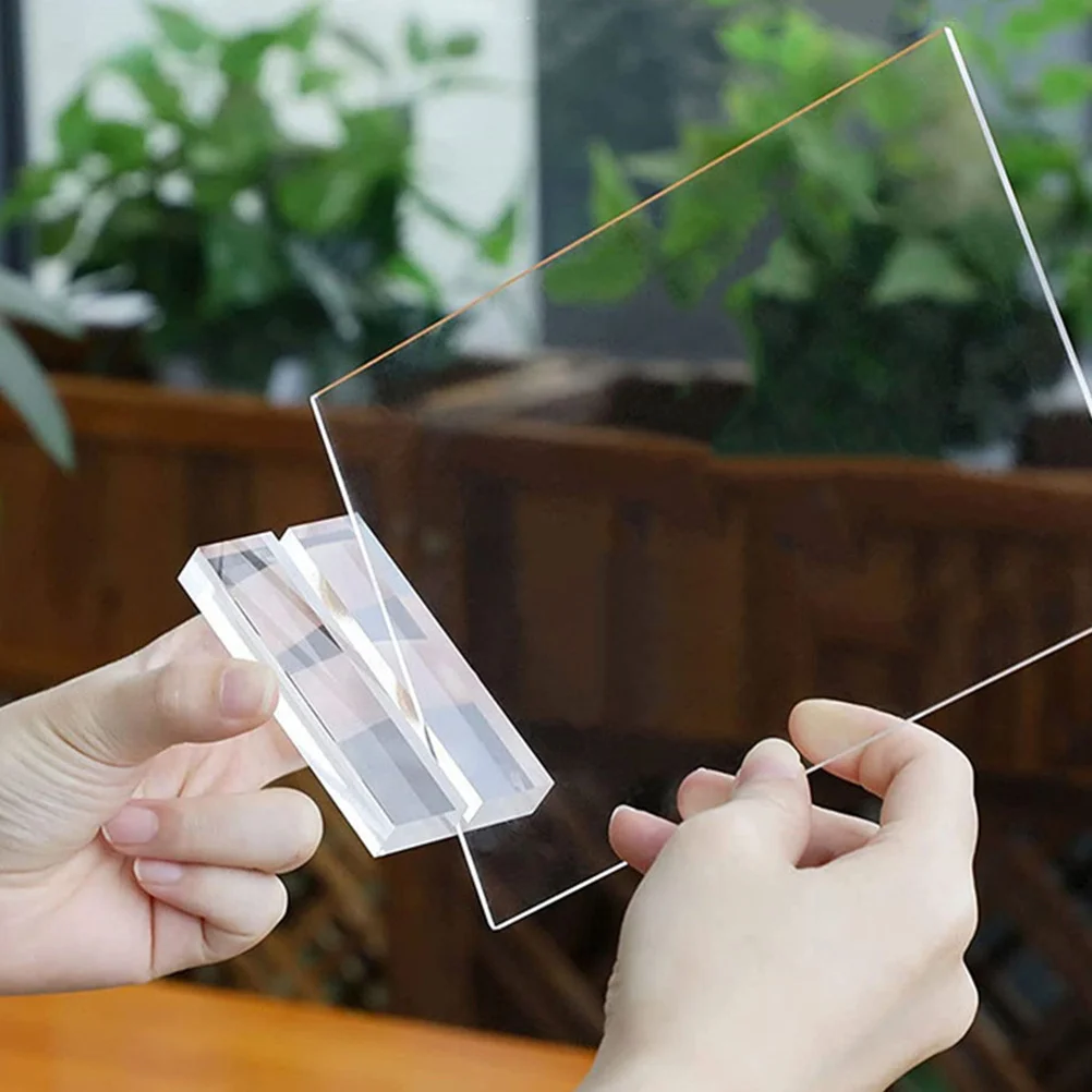 

4 pcs Acrylic Card Holder Stand Clear Table Number Display Base For Weddings Events Retail Signage Slot Grip No Assembly