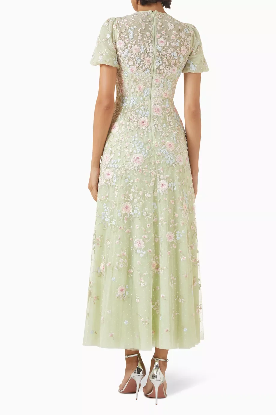 Exquisite Abendkleider für Damen, maßgeschneidertes, knöchellanges Ballkleid mit O-Ausschnitt, kurzen Ärmeln, A-Linie und Applikationen, Partykleid