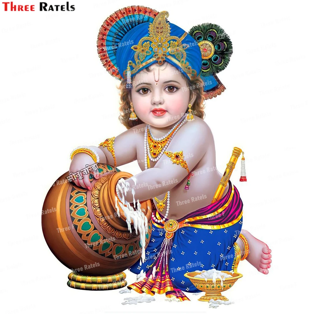 Three Ratels K466 Makhan Chor With Peacock Wall Sticker Medium Akhan Chor With Original