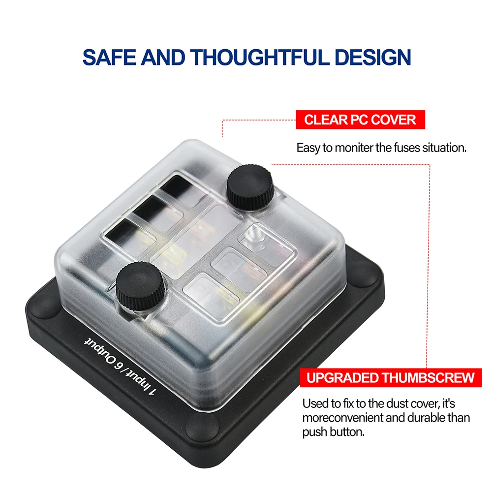 

Waterproof Box Marine Block Terminal Distribution Block Flame Retardant Fuse Organizer Automotive Replacement Fuse Boxes