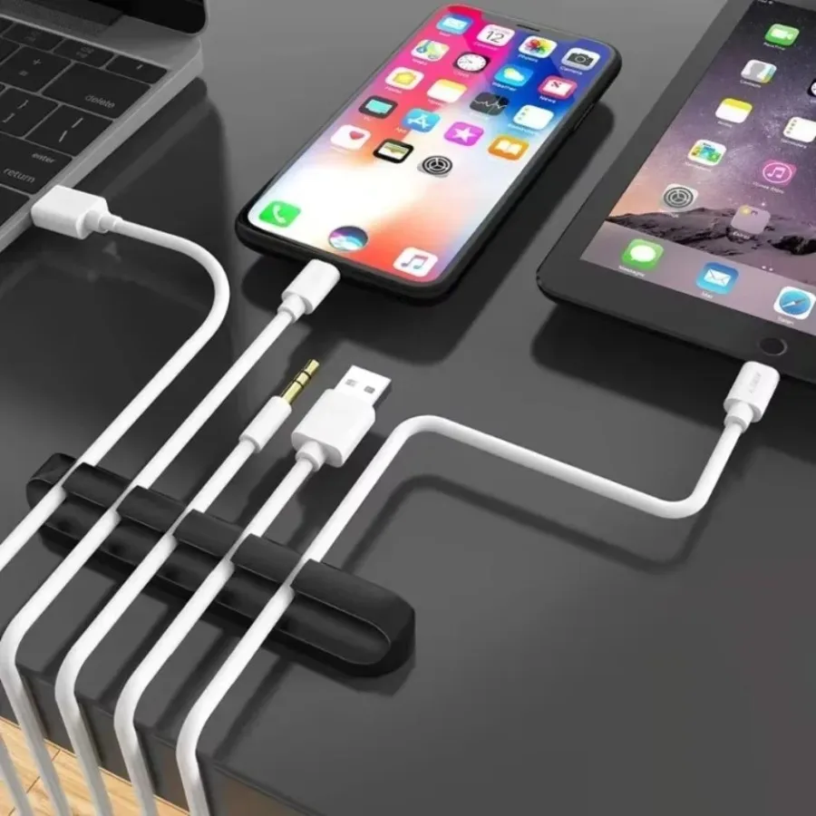 1/2PCS Silicone USB Cable Organizer Cable Winder Desktop Tidy Management Clips Cable Holder for Mouse Headphone Wire Organizer