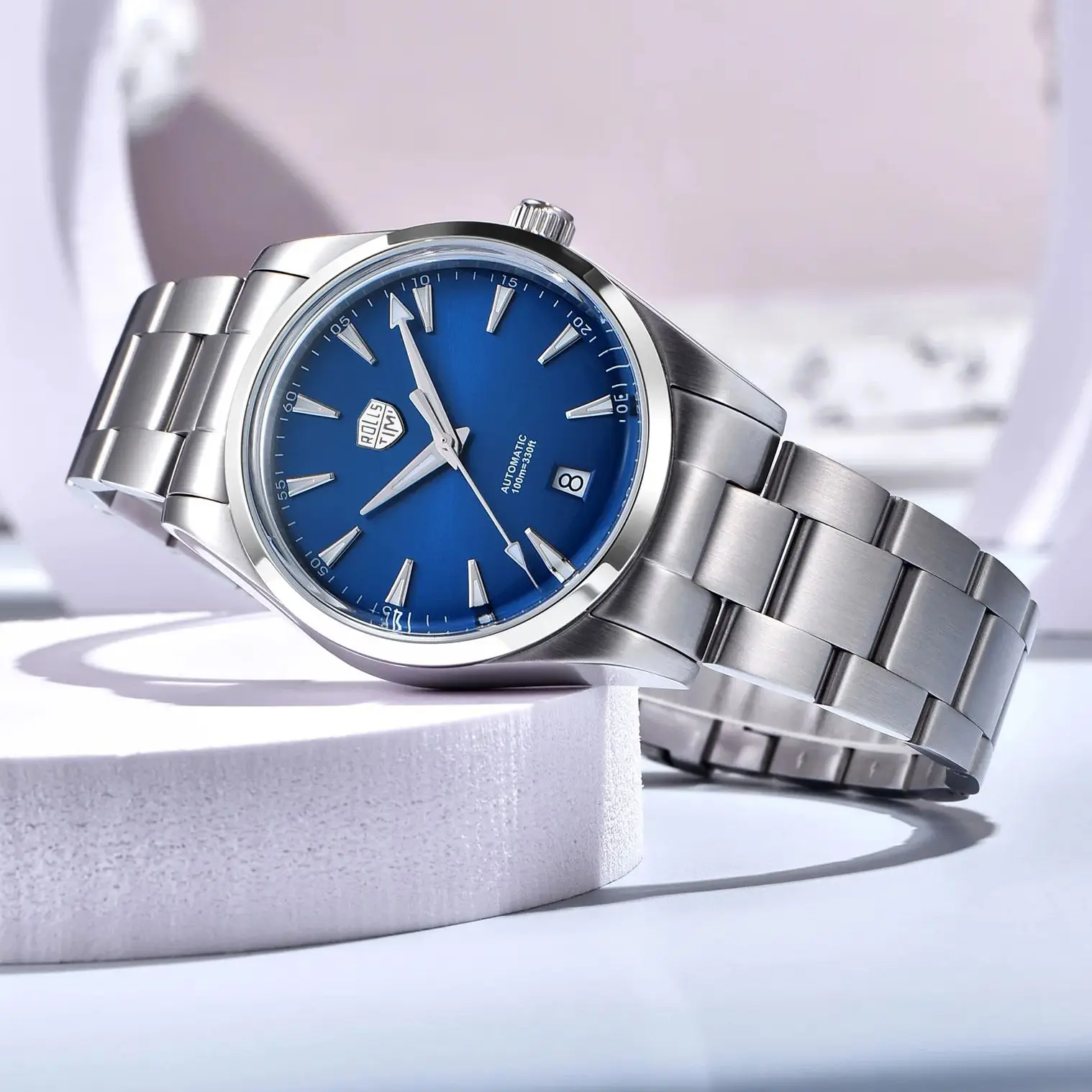 ساعات رولستيمي الرجالية الفاخرة AR الياقوت الكريستال ساعة أوتوماتيكية للرجال 100 متر مقاوم للماء اليابان NH35A ساعة اليد الميكانيكية الرجال