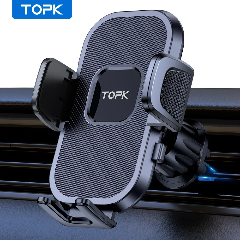 Suporte Veicular TOPK com Gancho em Metal para Saída de Ar Compatível com Todos os Smartphones (Modelo Melhorado)