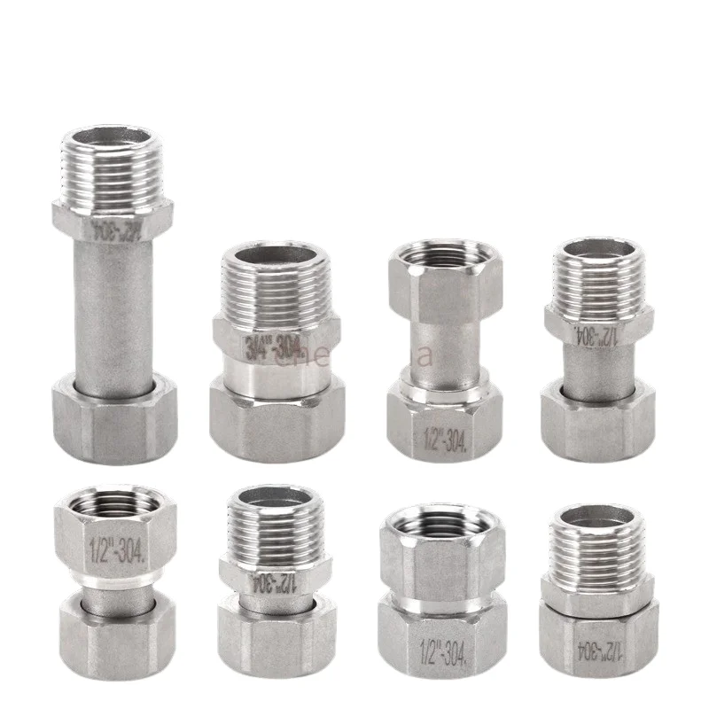 

304 stainless steel rotary joint 4 points 6 points internal and external thread gas water heater water pipe bathroom accessories
