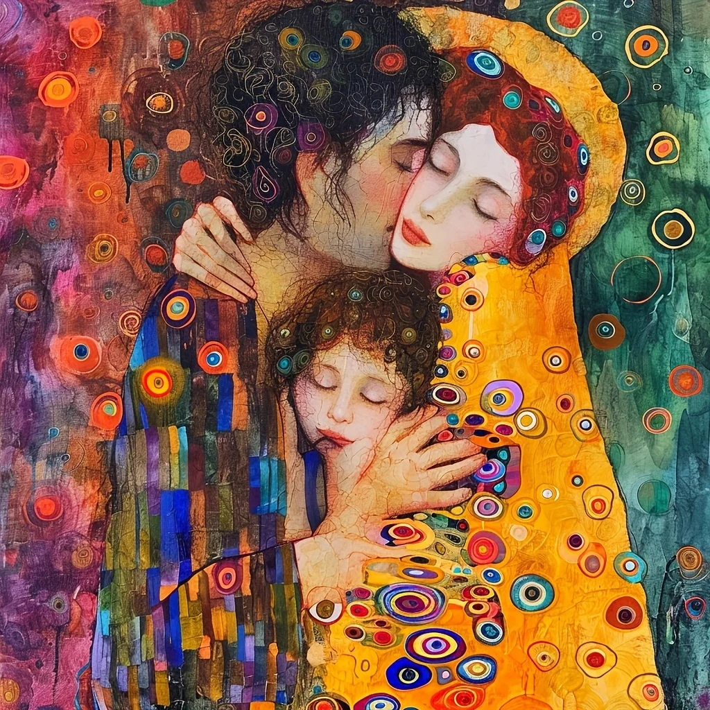 

Happy Family Hug Figure 500PCS/1024 PCS Jigsaw Puzzles Challenging Family Activity Game for Gameroom Bedroom Home Decor Gift