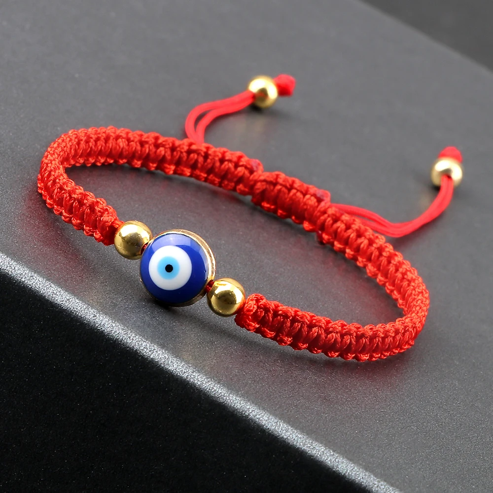 Turkish Evil Eye Bracelets for Women Men Lucky Black White Red Thread Braided String Bracelet Adjustable Bangles Friends Jewelry