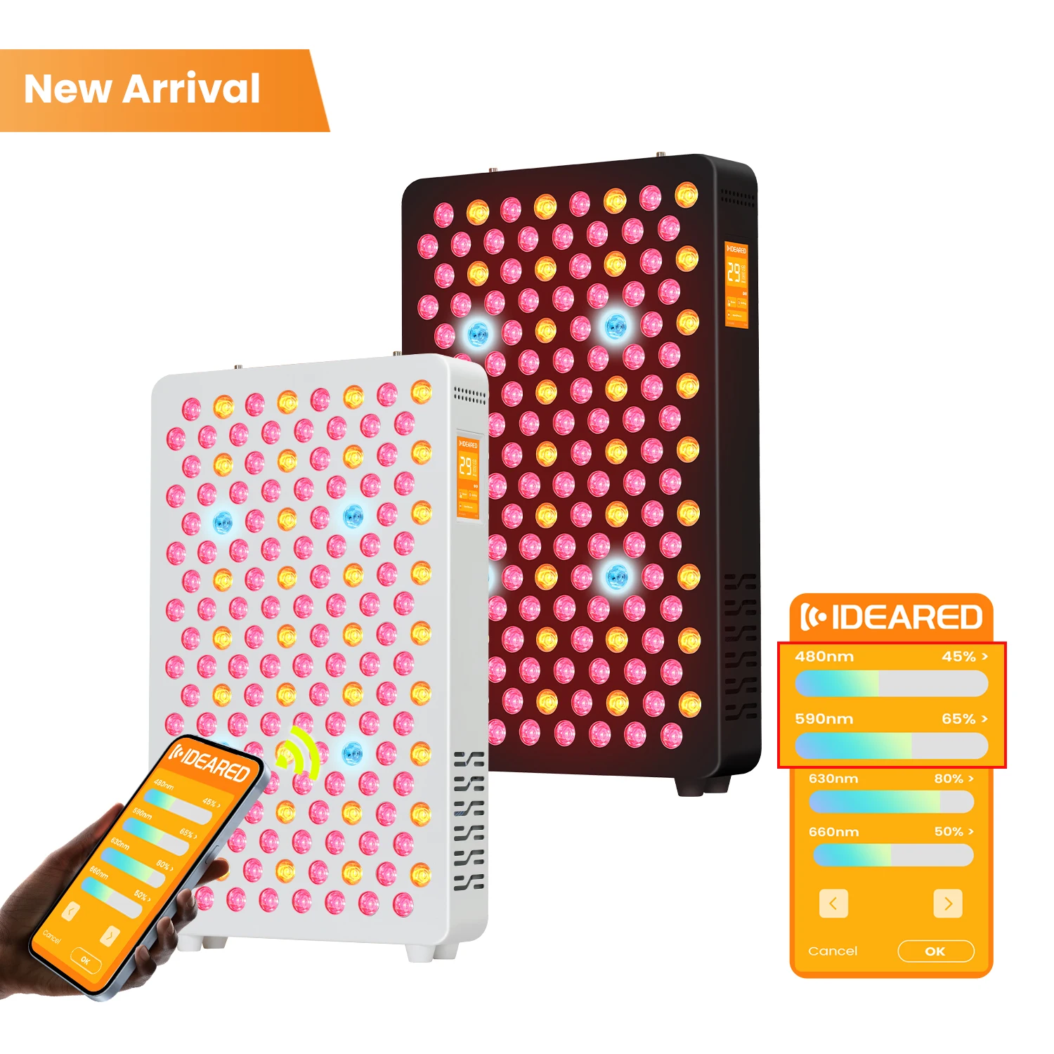 RLPRO200MAX 9 espectros 480/590/630/660/670/810/830/850/1060nm Terapia de luz roja Terapia de luz roja Panel de luz roja