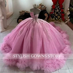 Fairytale Sequined Appliques Quinceanera Dress for Girls Strapless Pleats Corset Vestidos De 15 Quinceanera Customized