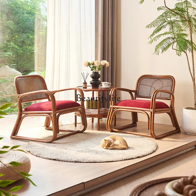 

yj32 Rattan Armchair Living Room Leisure Sofa Chair Home Balcony Armchair