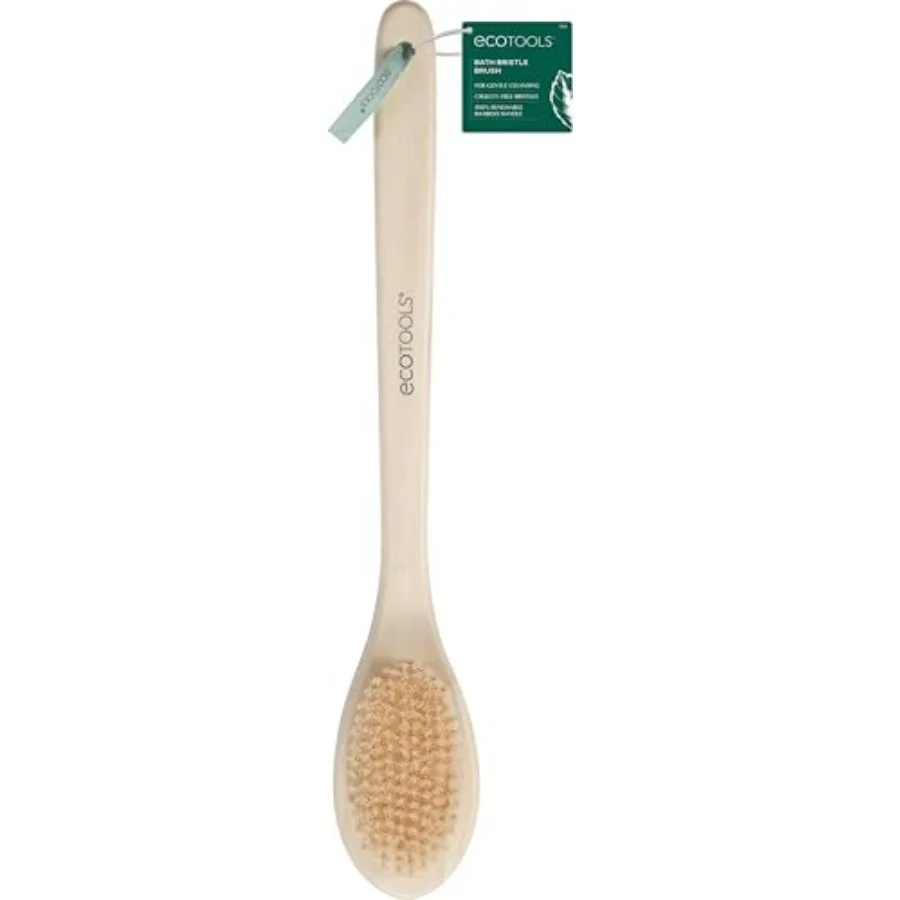 

EcoTools Bath Bristle Brush, Bath Brush with Long Handle, Cleanse Back and Hard-to-Reach Areas, Eco Friendly Shower Brush for E