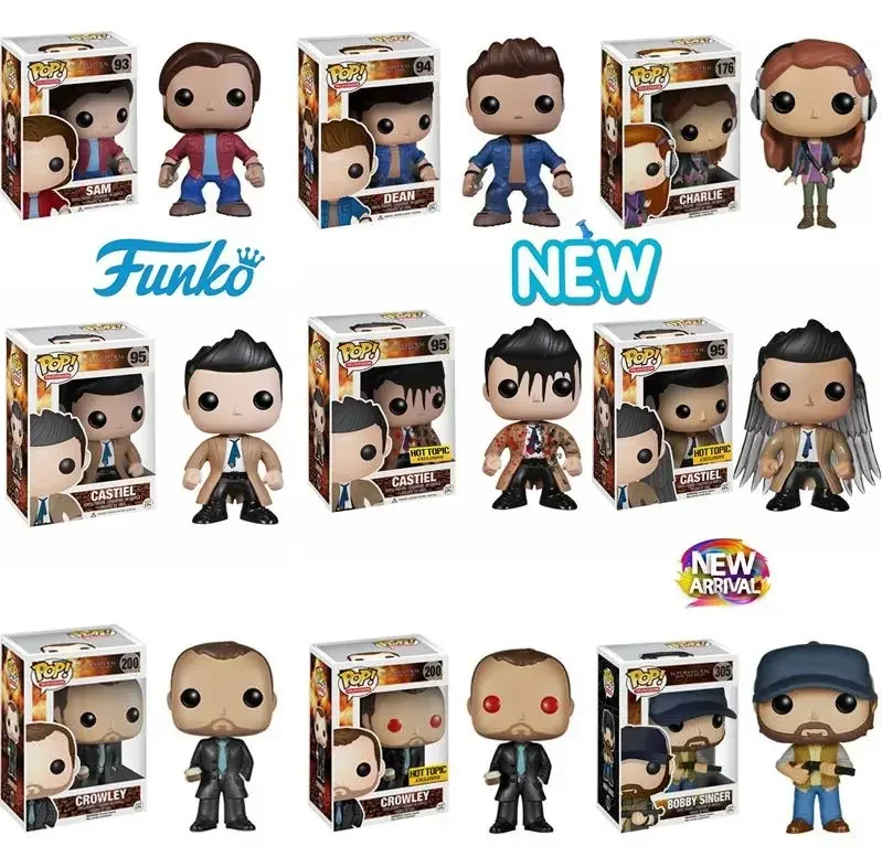 Funko POP Sobrenatural unirse a la caza Bobby Singer 305 Sam 93 #   Dean 94 Castiel 95 #   Crowley 200 #   Juguetes modelo de figura de vinilo de tema popular