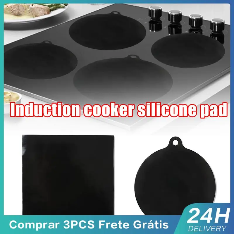 Induction Cooker Protection Pad Easy To Clean Black Induction Cooker Kitchen Mat Heat Resistant Up To 500 °c Insulation Pads