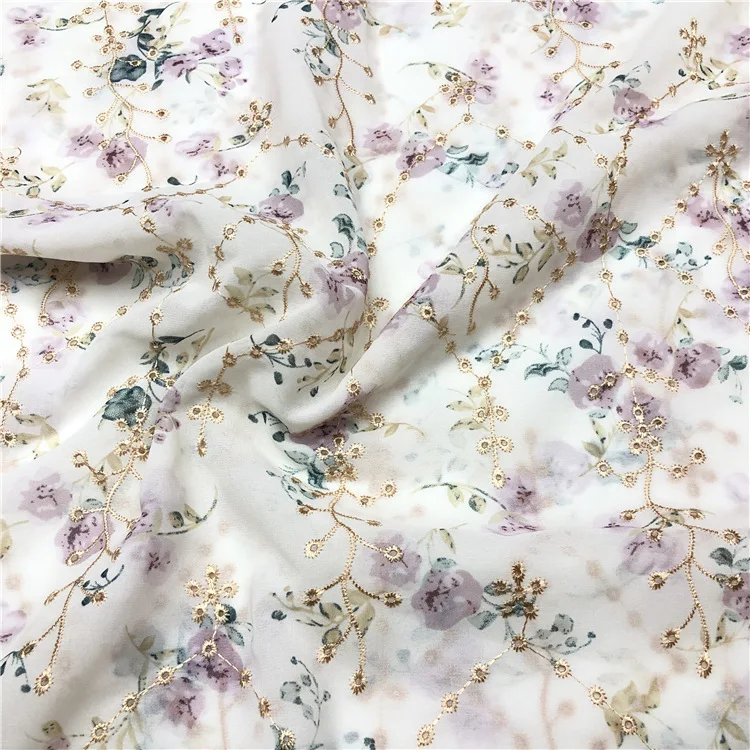 Французский высококачественный шифон с вышивкой, модная африканская ткань с принтом и выдолбленной разноцветной кружевной вышивкой.