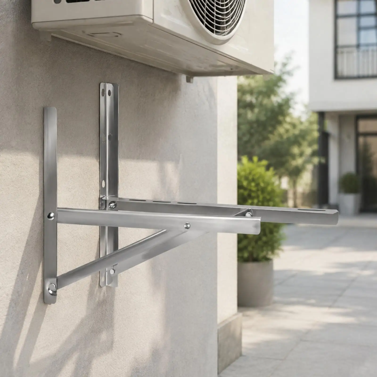 Rust Resistant AC Unit Bracket Stainless Steel Wall Mounting Shelf for Exterior Condenser Installation Hardware