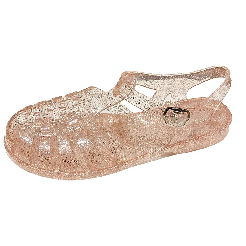 Plastic Sandals Women Summer Shoes Ladies Casual Flat Hollow Jelly Sandal Closed Toe Beach Shoes Footwear Sandalias De Mujer