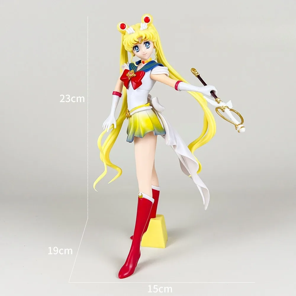 23cm Anime Sailor Moon Figure Tsukino Usagi Figurine Statue Model PVC Collection Desktop Action Figure Toy Kid Gifts view 4