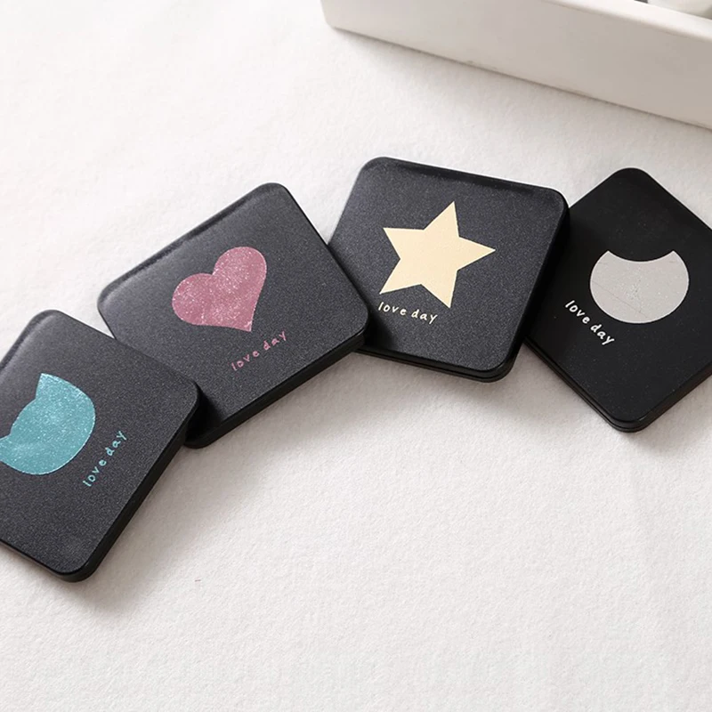 1PC Mini Square Makeup Portable Double-sided Cosmetic Mirror Folding Pocket Compact Travel Accessories