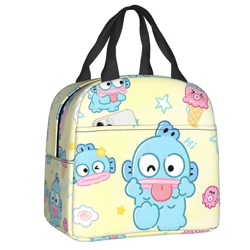 

Custom Hangyodon Insulated Lunch Bags for Women Clown Fish Cartoon Portable Thermal Cooler Food Lunch Box Work School Travel