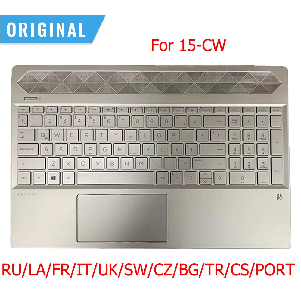 

New Palmrest For HP Pavilion 15-CW 15-CS L35339 L35340–xx1 Top Upper Case With RU UK LA SW TU CZ IT PORT FR Keyboard Touchpad