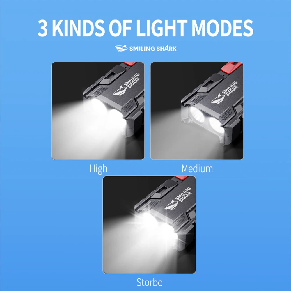 Smiling Shark SD-0712A LED Flashlight, Super Bright Handheld Flashlight, Long-lasting Flash Light Rechargeable for Outdoors