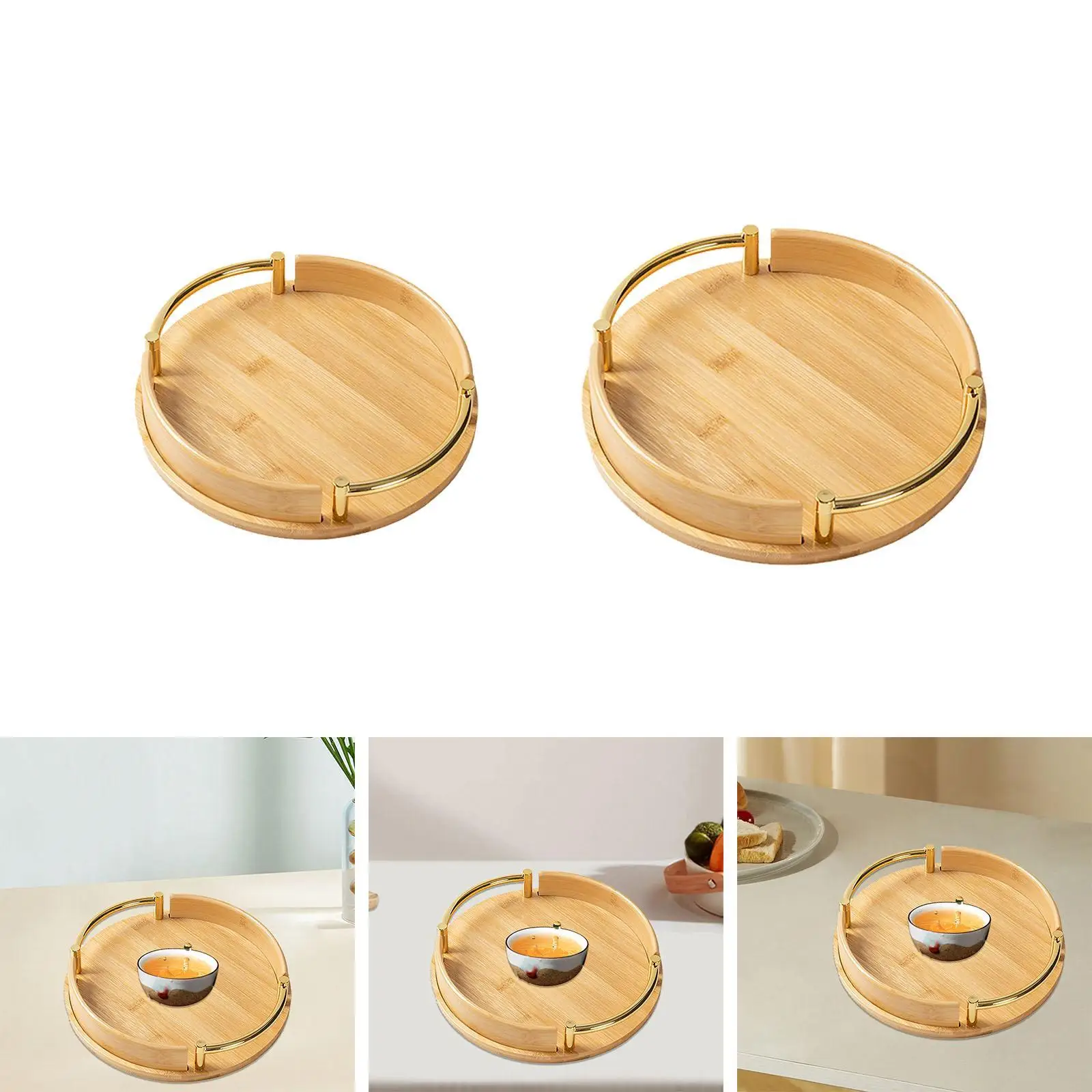 Serving Tray,Simple Easy to Use Stylish Coffee Storage Platter Wooden Tray for Home Countertop Kitchen Restaurant