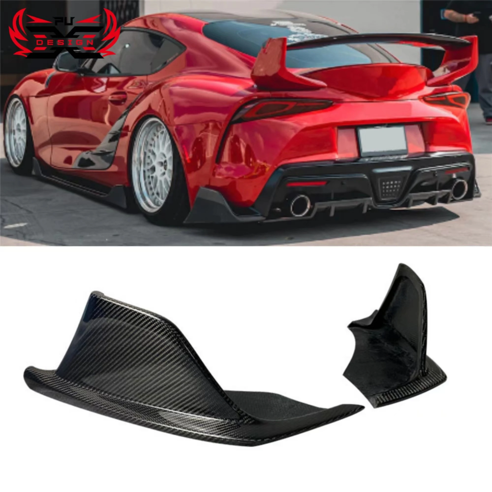 

For Toyota GR Supra A90 A91 MK5 Carbon fiber Rear Bumper Lip Diffuser Splitter Spoiler Rear Splitter Car Accessories Body Kits