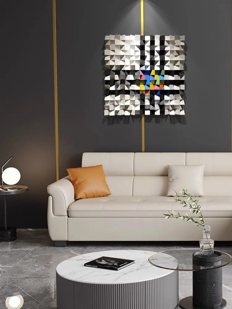 Hotel restaurant decorative painting high-end three-dimensional solid wood background wall hanging painting