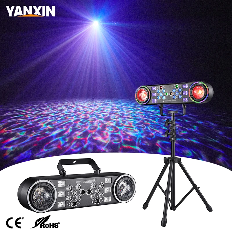 80W Stage Light Magic Ball Wash RGB Laser Purple Light 29CH DMX512 Remote Sound Auto Master-slave Portable Stand DJ Party Lamp