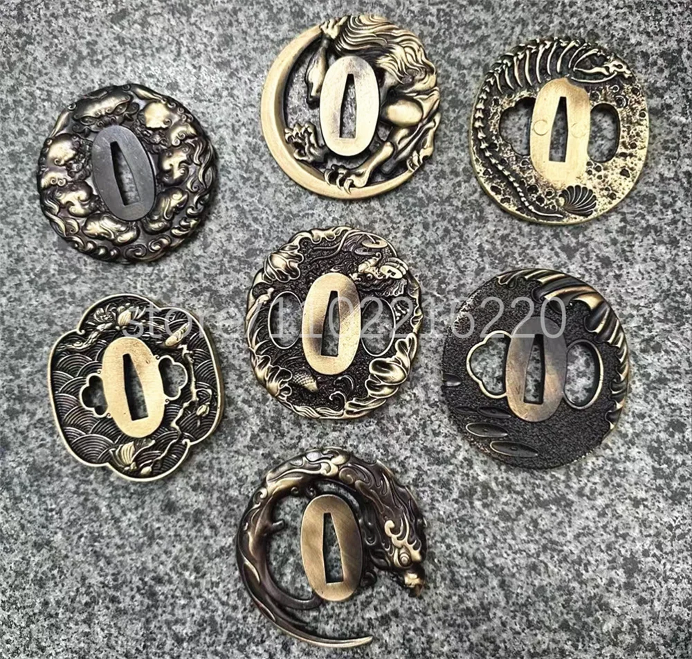 Good Quality Copper Tsuba Brass Handguard Brass Guard For Japan Real Japanese Samurai Katana Sword Fittings Parts