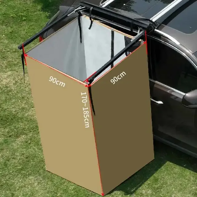 Tente de douche pop-up côté voiture – Abri de confidentialité portable instantané pour le camping en plein air, vestiaire imperméable et résistant aux UV