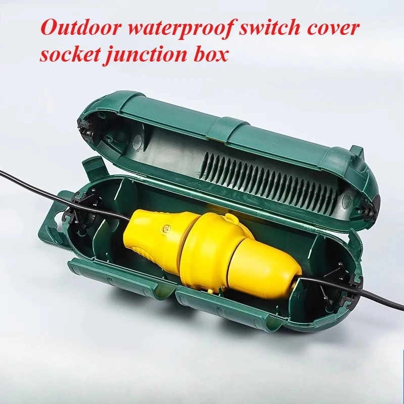 1pcs Outdoor Extension Cord Safety Cover Waterproof Sealed Weather Proof Electrical Connection Box Protect Outdoor Outlet