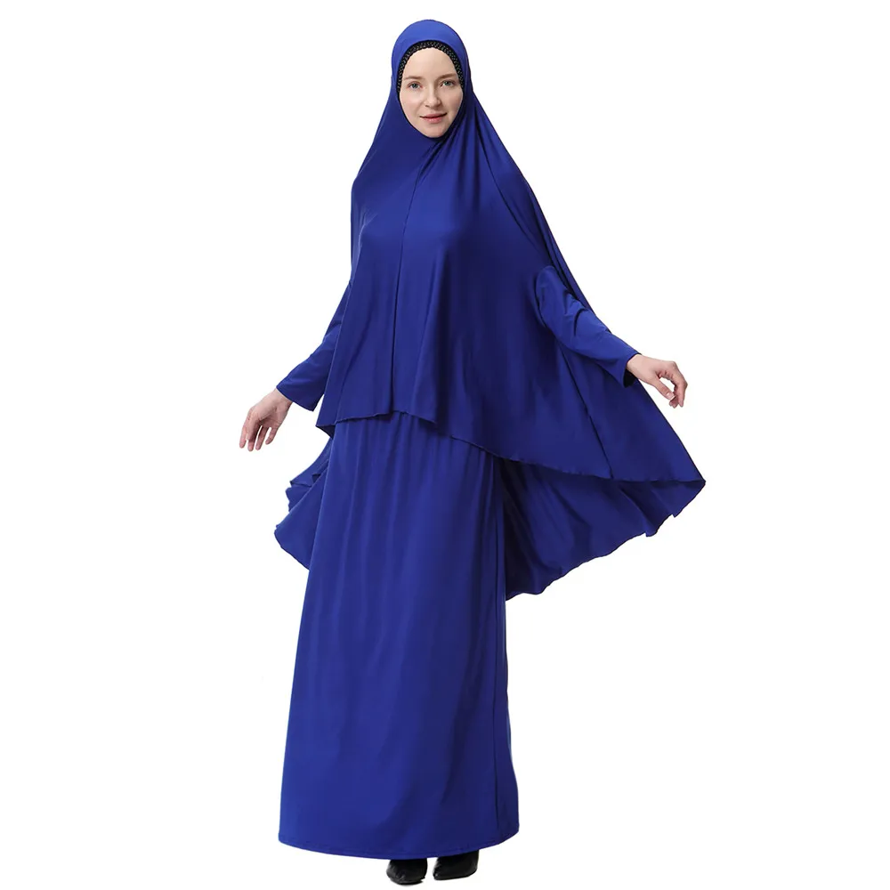 Imagem -05 - Conjunto de Oração Muçulmana para Mulheres Abaya Hijab Overhead Saia Cobertura Completa Roupas Islâmicas Kaftan do Oriente Médio Novo Vestido Muçulmano Pcs