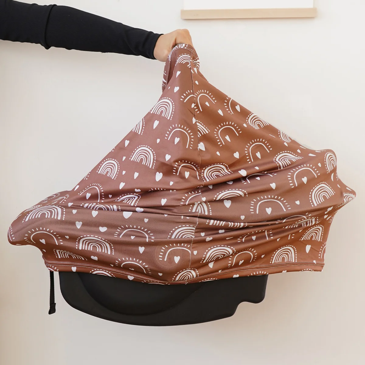 

HappyFlute с радужным принтом, мягкий и эластичный чехол из молочного волокна для мамы, многосценарный чехол для кормления грудью и чехол для автокресла