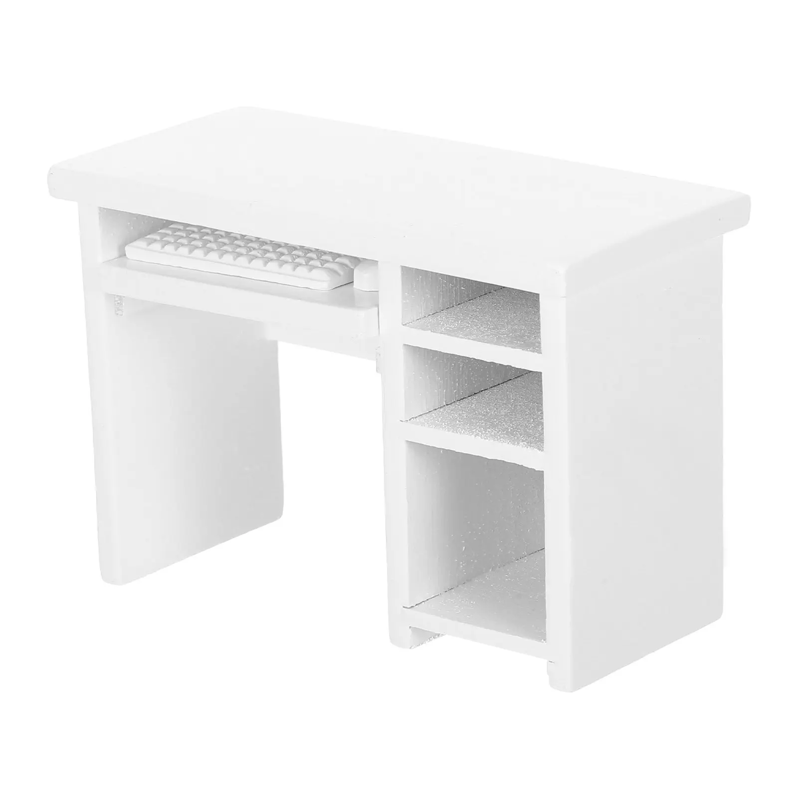 

Миниатюрный компьютерный стол для кукольного домика, масштаб 1:12, реалистичный деревянный офисный стол-набор, улучшает воображение, для современной спальни