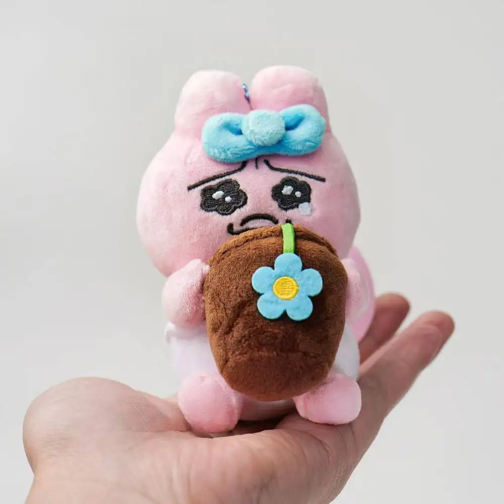 Porte-clés pendentif lapin qui pleure, Animal mignon, jouet en peluche Kawaii, poupée de dessin animé, cadeau d'anniversaire pour enfants, dernière collection