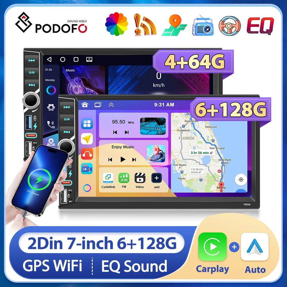 Podofo 2Din Car Ste…