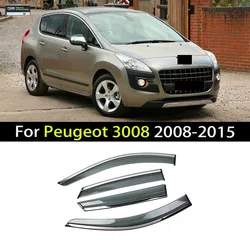 Car Window Visor For Peugeot 3008 2008 2009 2010 2011 2012 2013-2015 Deflectors Window Rain Guard Weathershield Sun Rain Guard