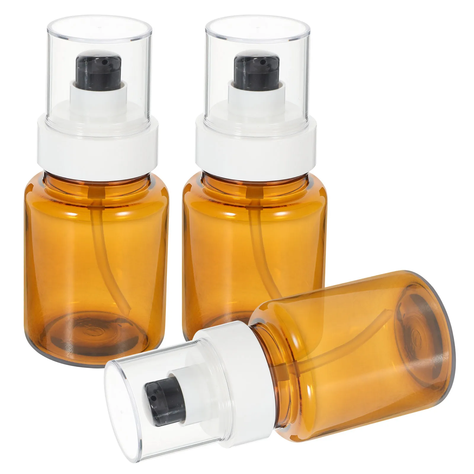Botellas vacías con bomba de 60Ml, botella portátil marrón para viaje, aceite esencial, suero, contenedor rellenable, herramienta de cuidado de la piel, 3 uds.