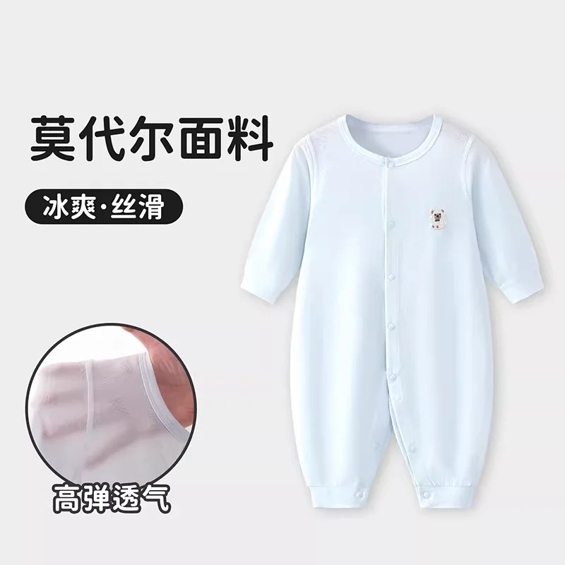 

Modal Baby Jumpsuit Summer Long-Sleeve Air Conditioning Clothes Romper Home Romper Newborn Baby Clothes
