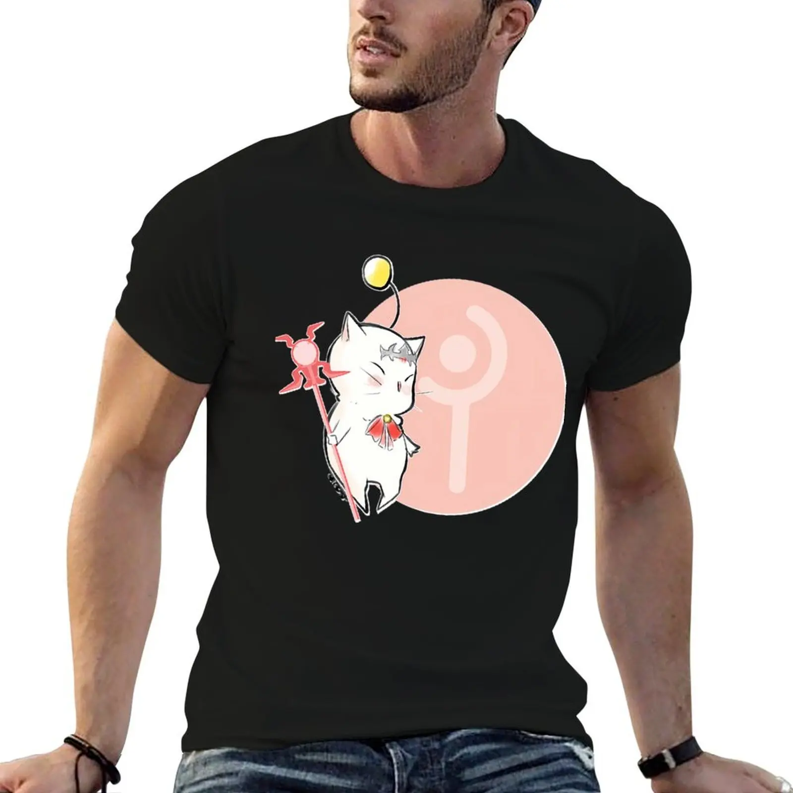 

WHITE MAGE MOOGLE FFXIV T-Shirt t shirts for man cotton funny man t shirt cotton T-Shirt