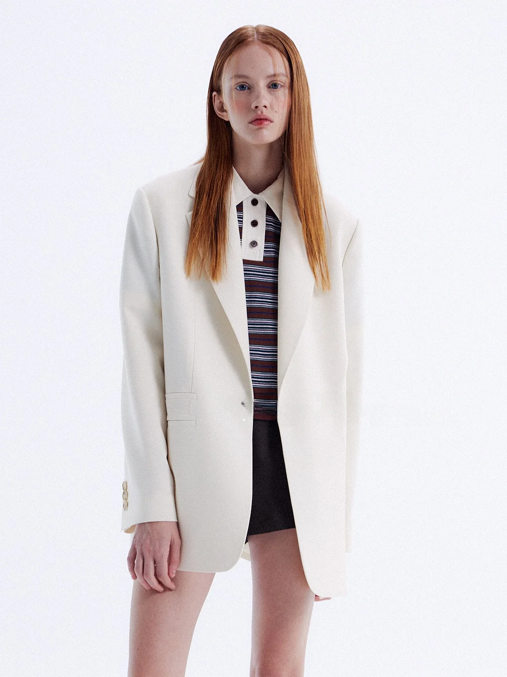 

Slimming Commute Ready Versatile Long Sve Button ket Tailored Look Two Tone Effect Women's Busin Suit Jaet