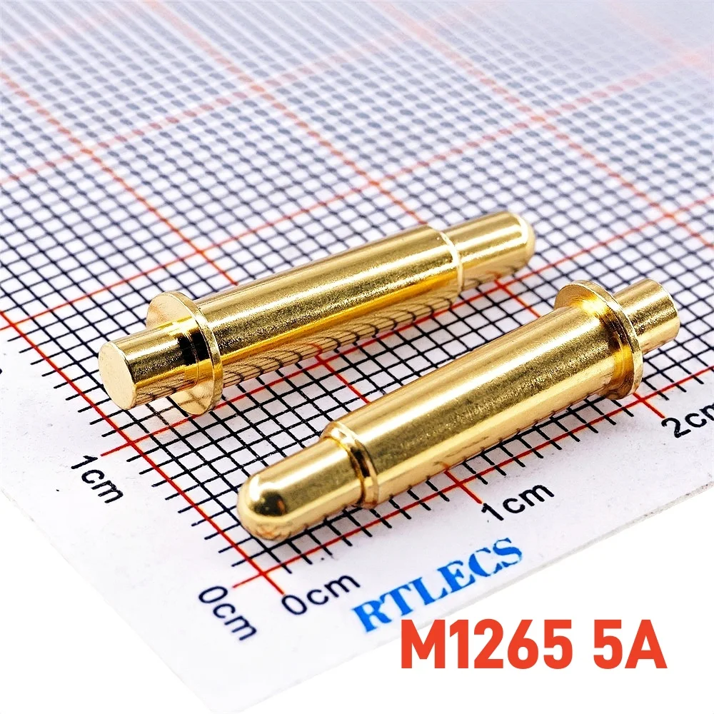 2/5Pcs Spring Loaded Connector Outer Diameter 5.5mm High Current Pogo Pin 1A 2A 4A 5A 20A Battery  Needle Test Probe Gold Plated