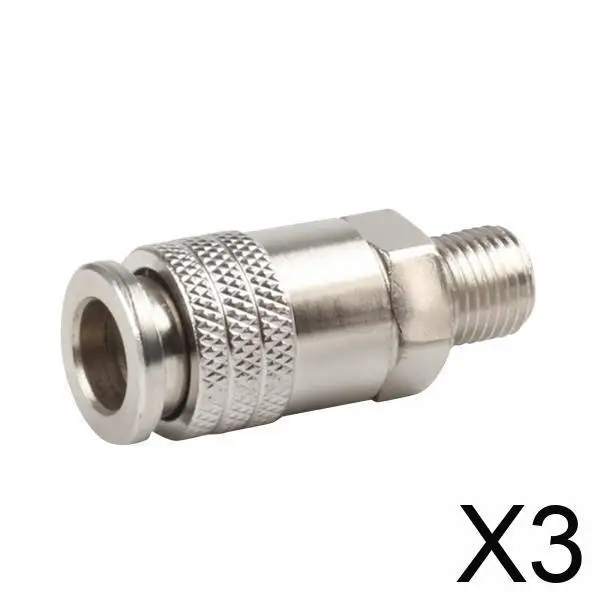 

3x Пневматический соединитель для компрессора, прочный, портативный, простой в установке, быстроразъемный, с наружной резьбой, для труб