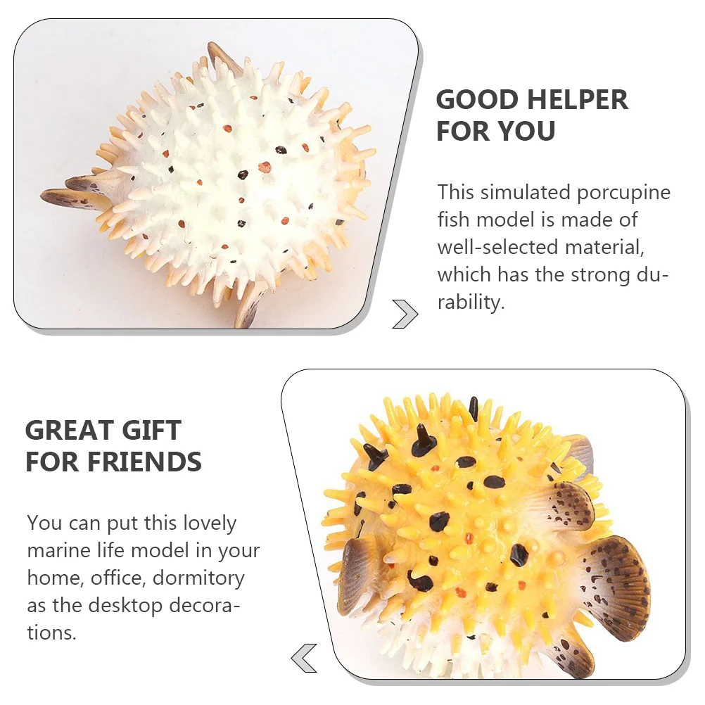 Simulation Puffer Fish Model Ocean Creatures Toy Educational Toys Childrens Porcupine Animal-shaped Animals Figure