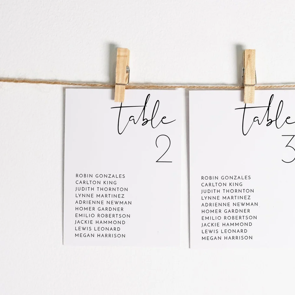 

Modern Wedding Seating Chart Cards, Minimalist Seating Chart Cards, Minimalist