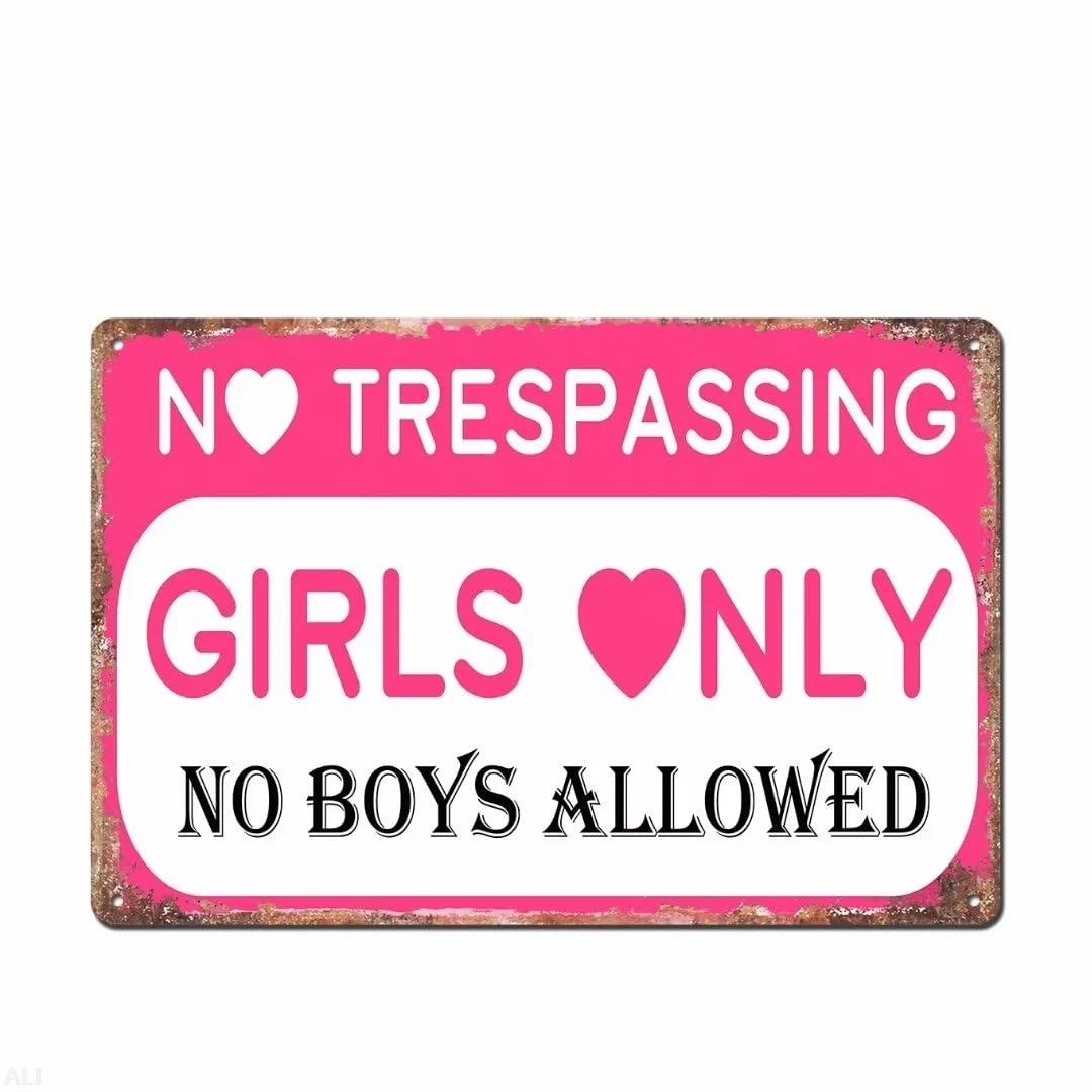 No Trespassing Girls Only Sign Розовый декор комнаты для спальни, двери или стены, только знак для девочек без мальчиков, надпись для девочек-подростков дочь