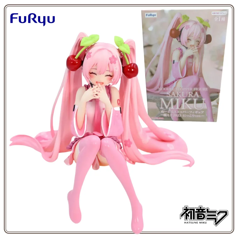 furyu-original-genuine-vocaloid-singer-hatsune-miku-sakura-2023-smile-ver-12cm-noodle-stopper-model-collections-toy-figures-gift