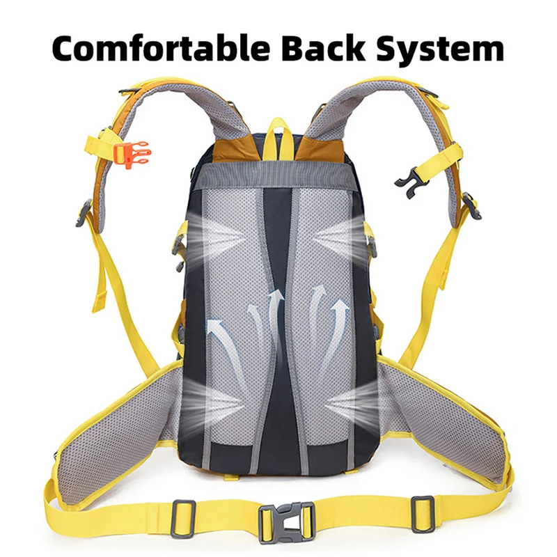 Outdoor Hiking Backpack Waterproof Men Climbing Pack Multi-Functional Mountaineering Bags Large Capacity Camping Sports Rucksack