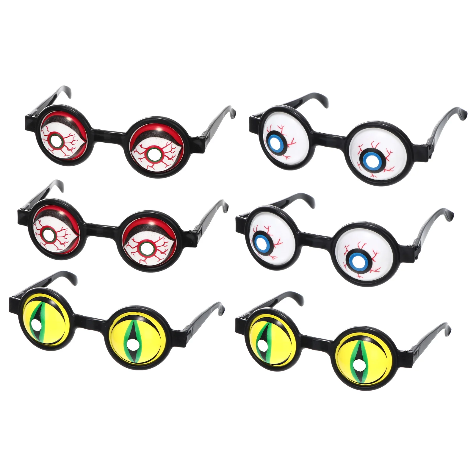 6 Pcs Halloween Glasses Party Accessory Steam Punk Goggles Googly Eye Haloween Cups Pocket Watches