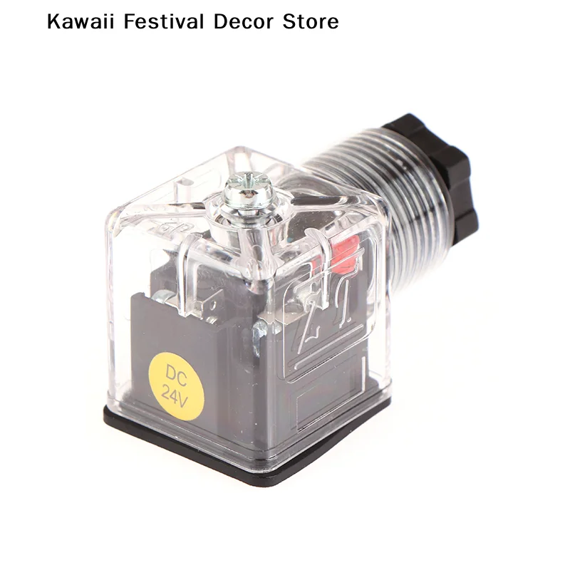 【K】1Pcs DC 24V Solenoid Coil Plug Hydraulic Valve Transparent Voltage With Wire Waterproof And Dustproof Universal Accessories
